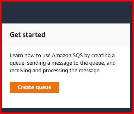 Picture showing the Create queue button for creating the new queue